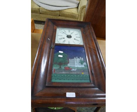 LATE 19TH CENTURY MAHOGANY CASED AMERICAN WALL CLOCK