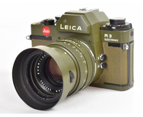 Leica R3 electronic Safari SLR camera, serial number 1468757, Portuguese made circa 1977,&nbsp;with Leitz Summilux-R 1:1.4/50