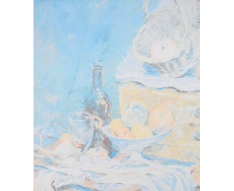 Rolf Harris 'Still Life' (Homage to C&eacute;zanne) limited edition 42/295 print on canvas, signed lower right, 59 x 44cm mou