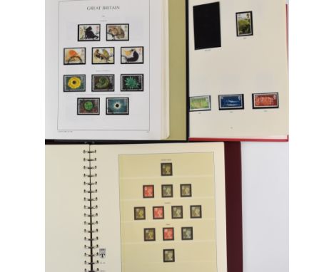 A mint and used Queen Elizabeth II GB stamp collection in three albums including one Lindner album and empty pages