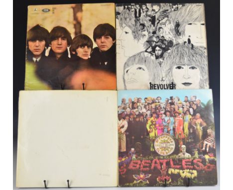 Beatles - Four LPs includes UK pressing of The Beatles / White Album with top opening Garrod &amp; Lofthouse flipback gatefol