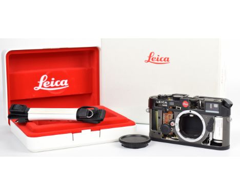 Leica M6 cutaway 35mm rangefinder camera body, serial number 1916568, circa 1992, in original hard case and outer cardboard b