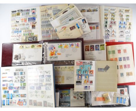 GB stamps comprising albums, stockbooks and first day covers, Queen Victoria - Queen Elizabeth II, plus unused Senator and To