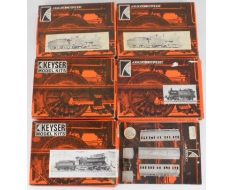 Six Keyser 00 gauge white metal model railway kits to include GWR 3252 4-4-0 Duke, GWR 55XX Prairie Tank 2-6-2T and GWR 33XX 