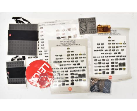 Leica promotional items comprising bronze or similar plaque commemorating 100 years since the birth of Oskar Bernack, Leica s