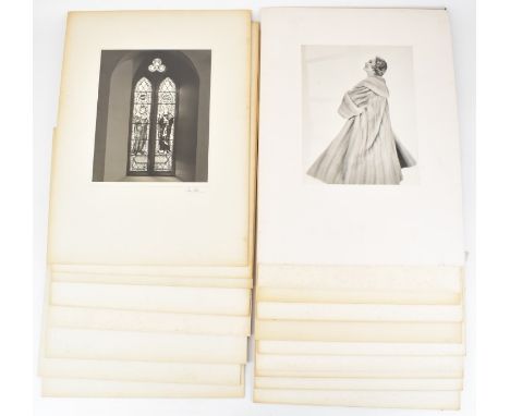 Twenty signed John Miller (ARPS) black and white still life, portrait / fashion / glamour photographs, mounted on card, some 
