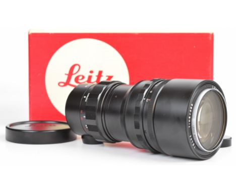 Leitz Canada Telyt Visoflex screw mount 1:4.8/280 camera lens, serial number 1850557, circa 1961, with Leica lens cap, in ori