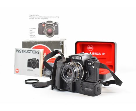 Leica R4 35mm SLR camera, serial number 1662117, circa 1984,&nbsp;with Leitz Elmarit-R 1:2.8/35 lens, serial number 3108452, 