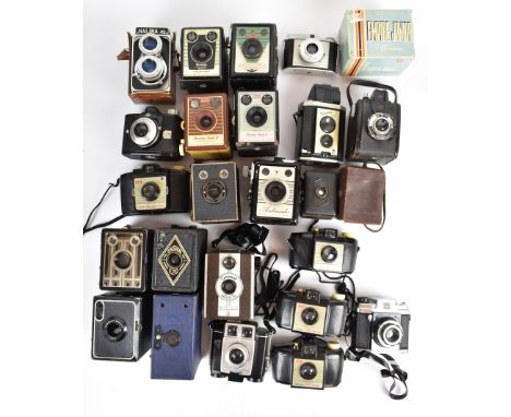 Collectable box and other cameras, to include Zeiss Ikon Baby-Box, Gevabox, Coronet Ambassador, Captain, Ensign E20 and E29, 