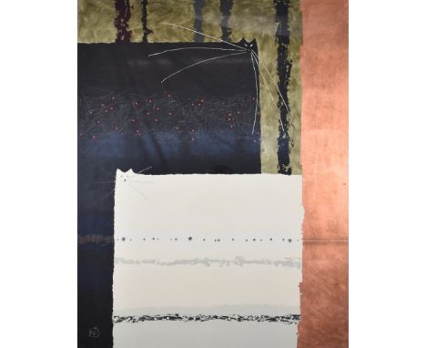 After Govinder Nazran limited edition print 161 / 195 'Brimstone and Treacle' abstract print of two cats, 107 x 84cm