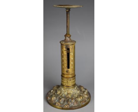 R W Winfield Victorian brass candlestick type postage scale or balance no 170, dated January 13, 1840,&nbsp;being sold by the