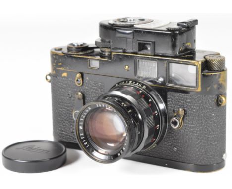 Leica M2 35mm rangefinder camera with black body, serial number 1130127, circa 1965, fitted with Leitz Canada Summicron 1:2/5