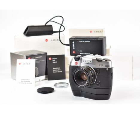 Leica R8 35mm SLR camera, serial number 2293459, with Leica Summicron-R 1:2/50 lens, serial number 3916216, circa 2001, 13374