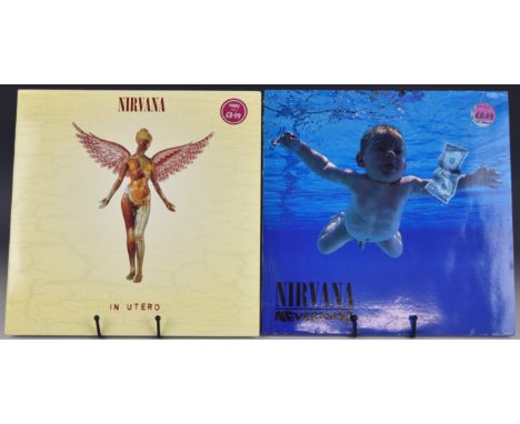 Nirvana - Two LPs comprising In Utero (Dutch release GEF 24536) and Nevermind (German release GEF 24425), first release with 