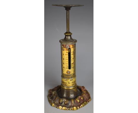 R W Winfield Victorian brass candlestick type postage scale or balance no 170, dated January 3, 1840, being sold by the now c