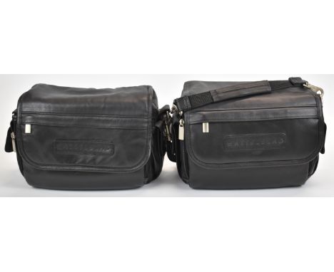 Two Hasselblad camera outfit leather bags, length 30cm