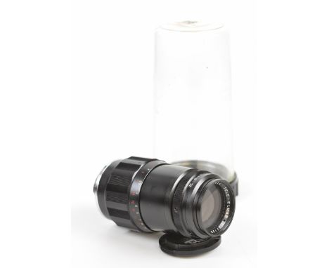Leitz Tele-Elmar M mount 1:4/135 camera lens, serial number 2083024, circa 1965, with Leica lens cap in Leitz bubble
