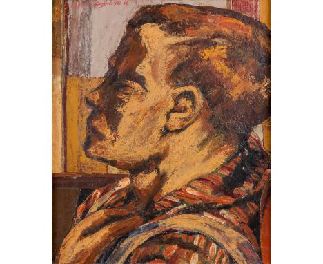 Joseph VERDEGEM (1897-1957) 'Portrait of a young man' a painting, oil on panel. 1938-1948.  Dimensions: (W:47 x H:55 cm)