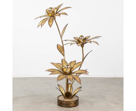 Maison Janssen, a table lamp made of metal flowers. Dimensions: (L:57 x W:68 x H:112 cm)