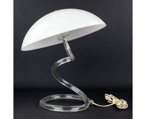 Harco Loor, a mid-century table lamp made of acrylic. Circa 1970-1980.  Dimensions: (L:48 x W:48 x H:52 cm)