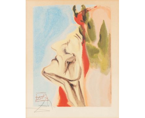Salvador DALI (1904-1989) 'Dante's New Doubt, Paradisco Canto 7', lithography with original penci signature. 1970.  Dimension