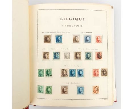 A complete book with Belgian postal stamps, 1849-1979. Most stamps fresh to post, some are stamped. One stamp on the first pa