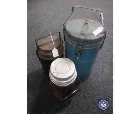 Three vintage flasks 