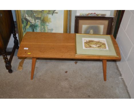A light oak coffee table 