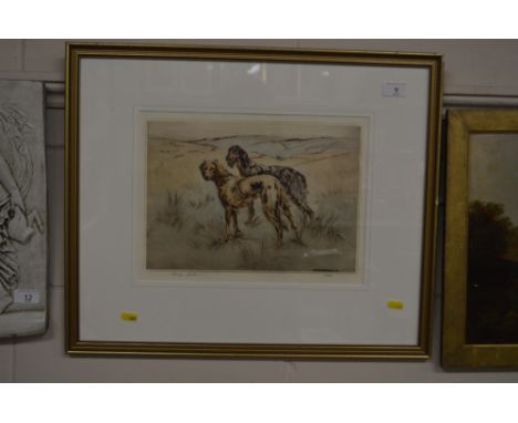 Henry Wilkinson, pencil signed limited edition print of two dogs
