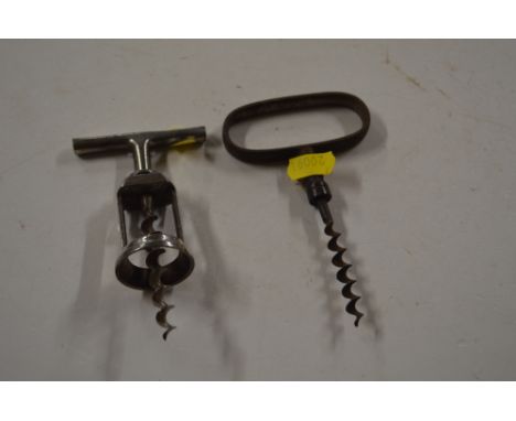 A "Monopol" corkscrew; and a 19th Century steel corkscrew 