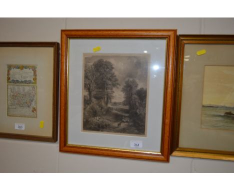 After John Constable, a black and white engraving by C Cowsen