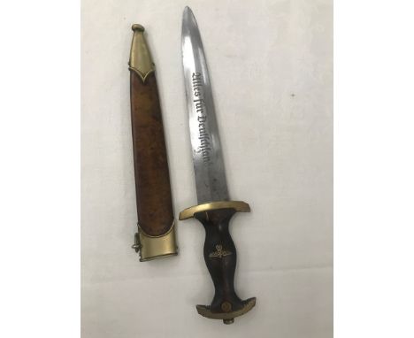 A WWII German SA dress dagger, blade by Solingen Carl Eickhorn, crossguard stamped 'Ns'