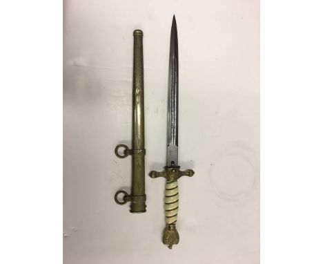 WWII 2nd pattern Navy Dagger, blade marked Eickhorn, with sheath.