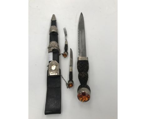 Robert Allison & Son Ltd, Glasgow dirk & knife & fork