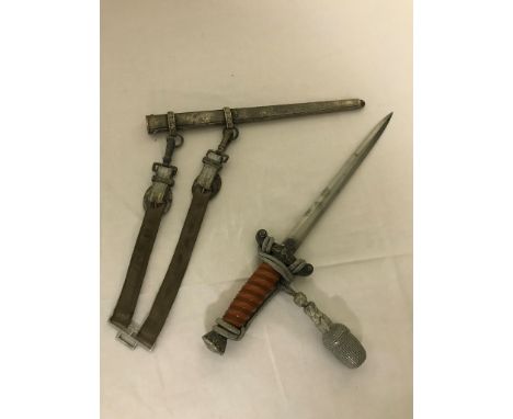 WWII German Army dress dagger, blade by Alcoso, with hanger and Portepee.