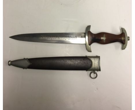 SA Dress Dagger, Blade by Gebr Heller, the sheath with inscription, "Zum 56 Geburtstag Gewidmet Marine-Sturm55/27, 7.10.1934"