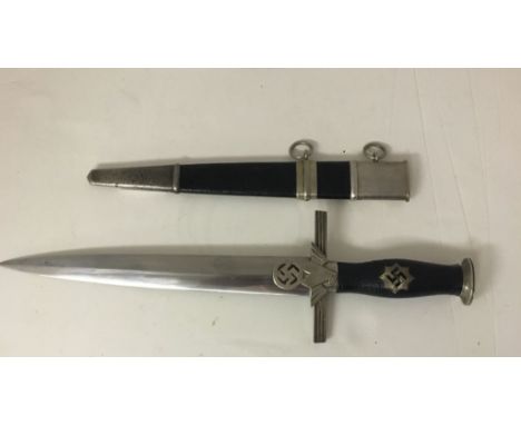 German WWII RLB 2nd Pattern Dress Dagger and sheath, blade marked Paul Weyersberg Solingen.