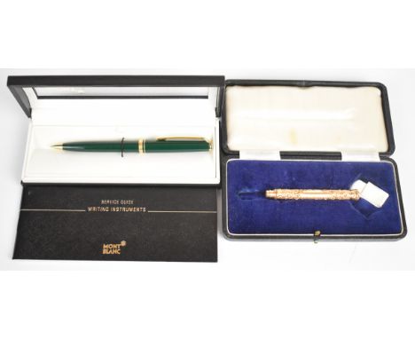 Montblanc Generation propelling pencil, with green body and gilt metal fittings, in original box with service guide, together