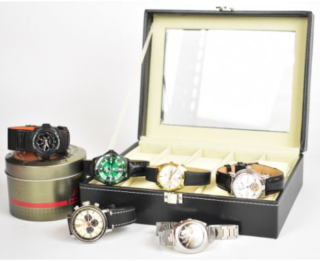 Six various gentleman's wristwatches comprising Mattom The Yachtsman automatic with visible escapement, Vostok automatic with