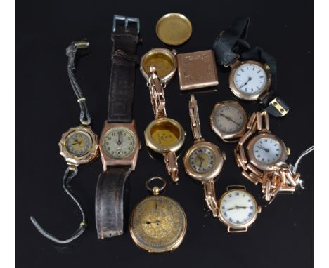 A collection of various gold watches and watch cases comprising Rolex and Rotherhams of Coventry for William Pearball of Birm