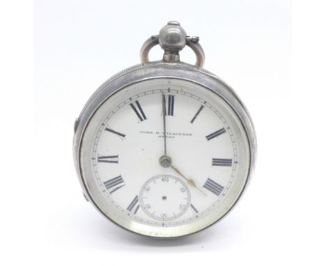 A silver fusee pocket watch by John H. Wilkinson, Annan, Scotland, hallmarked London 1885 