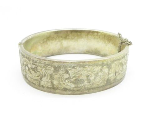 A sterling silver bangle, 37.2g 