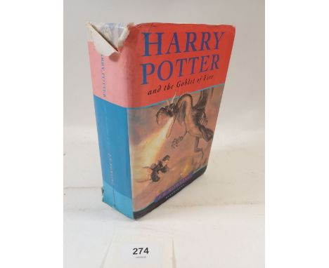 First Edition Harry Potter and The Goblet of Fire by J K Rowling with dust cover, ISBN 074754624X 