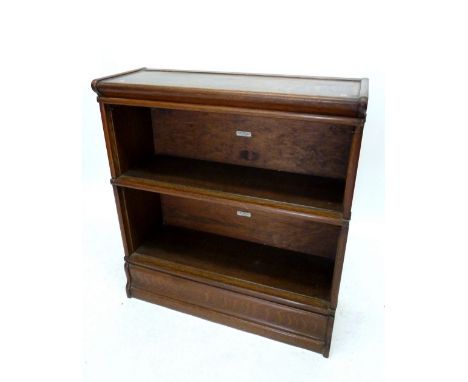 A Globe Wernicke two section oak bookcase -  with glazing removed. 