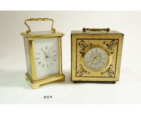 A Bayard brass mantel clock and a Mercedes gilt and black clock 