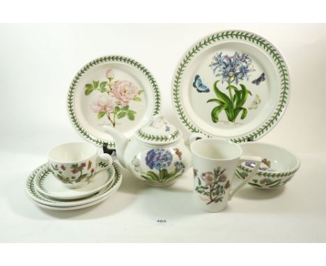 A Portmeirion Botanic eight place setting dinner and tea service comprising: eight dinner plates, eight cups and saucers, six