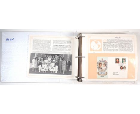 World: Large, purposed 1981 Prince Charles &amp; Lady Diana Spencer Royal Wedding album fully scripted with some 90 FDC from 