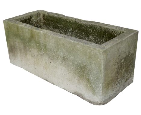 Large York stone trough, hewn from a single piece of stone, 143cm x 58cm, H58cm Condition Report & Further Details Click here