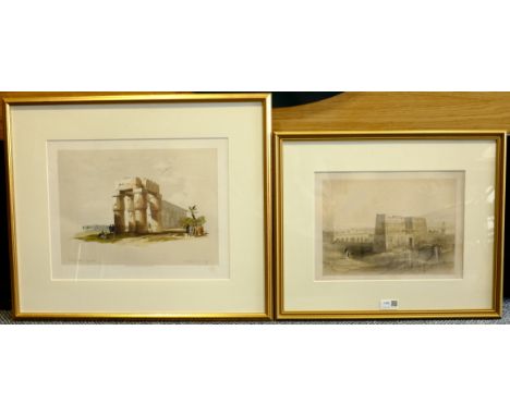 After David Roberts R.A. (British 1796 - 1864): 'At Luxor, Thebes, Upper Egypt', 19th century coloured lithograph pub. F.G. M