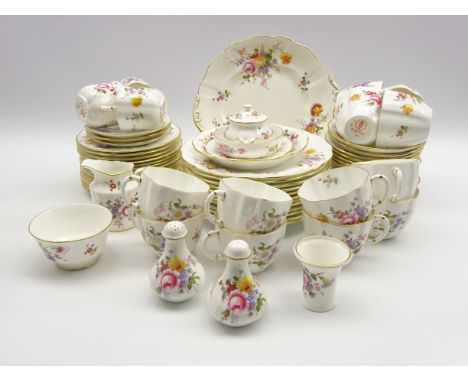 Royal Crown Derby 'Derby Posies' pattern table service comprising 12 plates 21cm, 12 tea cups and saucers, 12 tea plates, cre